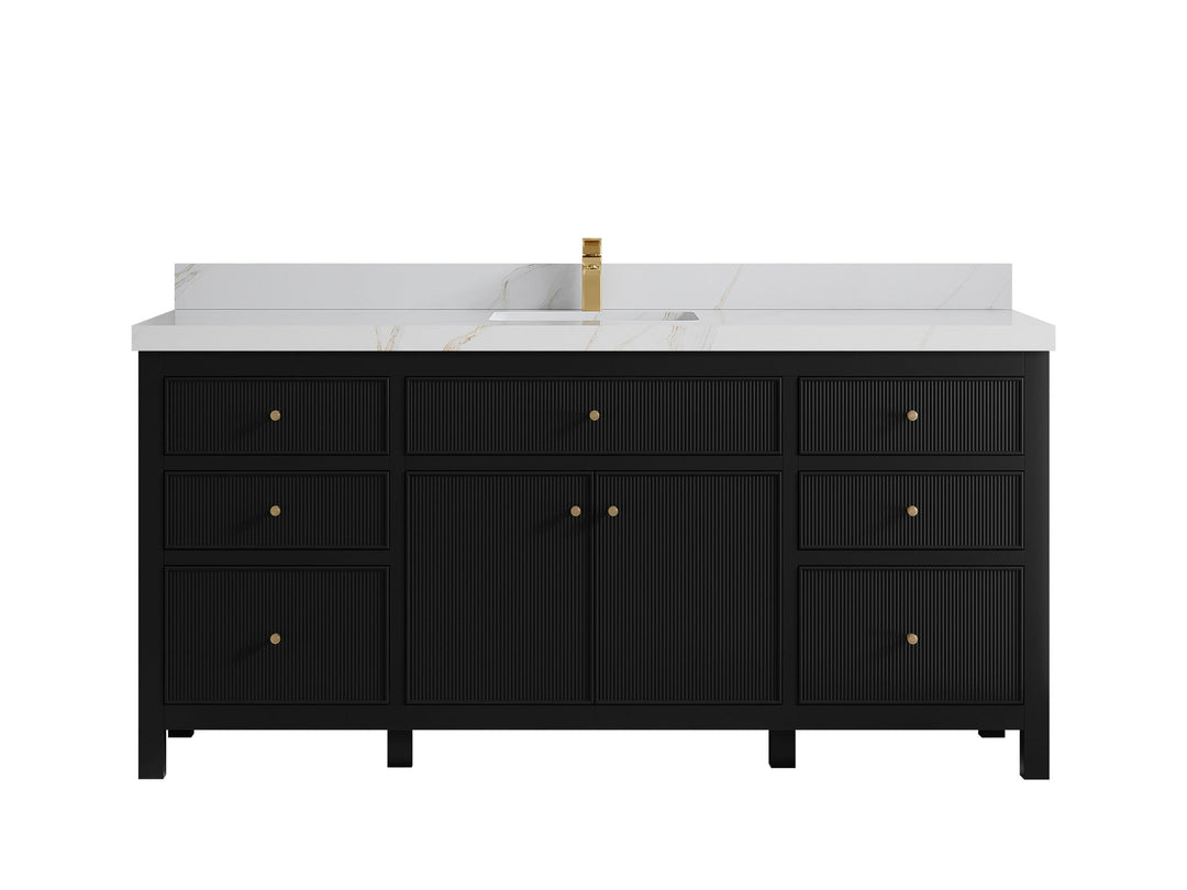 Sonoma 72 in W x 22 in D Free Standing Reeded Single Sink Bathroom Vanity - Willow Bath and Vanity