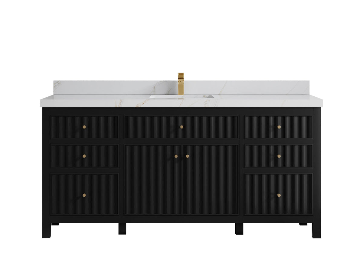Sonoma 72 in W x 22 in D Free Standing Reeded Single Sink Bathroom Vanity - Willow Bath and Vanity