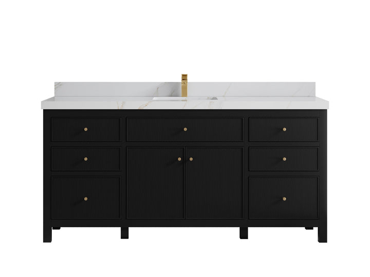 Sonoma 72 in W x 22 in D Free Standing Reeded Single Sink Bathroom Vanity - photo 21