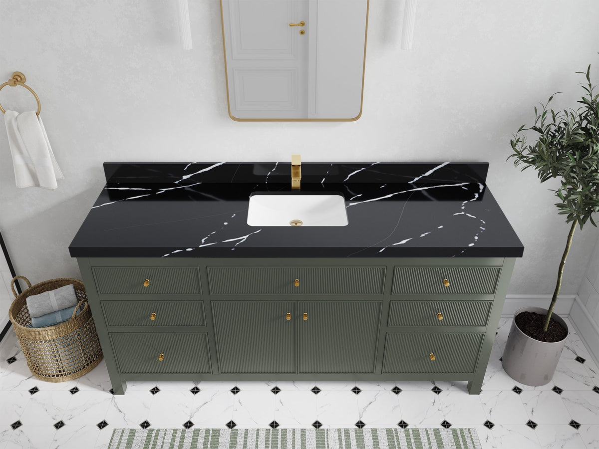 Sonoma 72 in W x 22 in D Free Standing Reeded Single Sink Bathroom Vanity - Willow Bath and Vanity