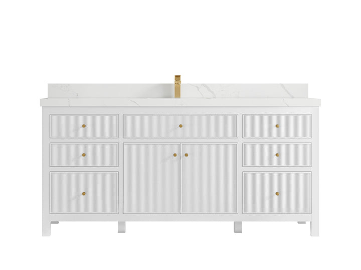 Sonoma 72 in W x 22 in D Free Standing Reeded Single Sink Bathroom Vanity - photo 19