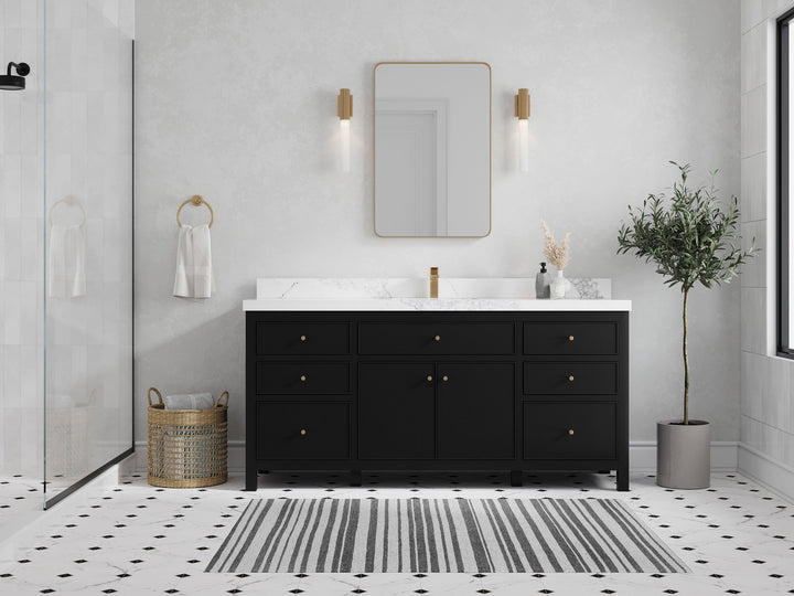 Sonoma 72 in W x 22 in D Free Standing Reeded Single Sink Bathroom Vanity - photo 4