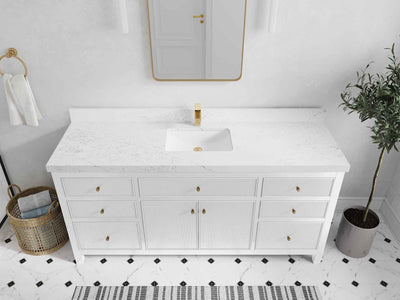 Sonoma 72 in W x 22 in D Free Standing Reeded Single Sink Bathroom Vanity - Willow Bath and Vanity