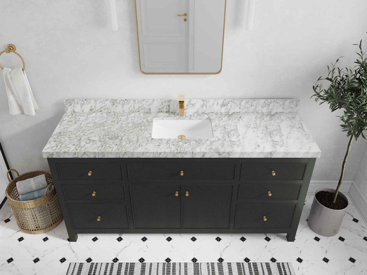 Sonoma 72 in W x 22 in D Free Standing Reeded Single Sink Bathroom Vanity - Willow Bath and Vanity