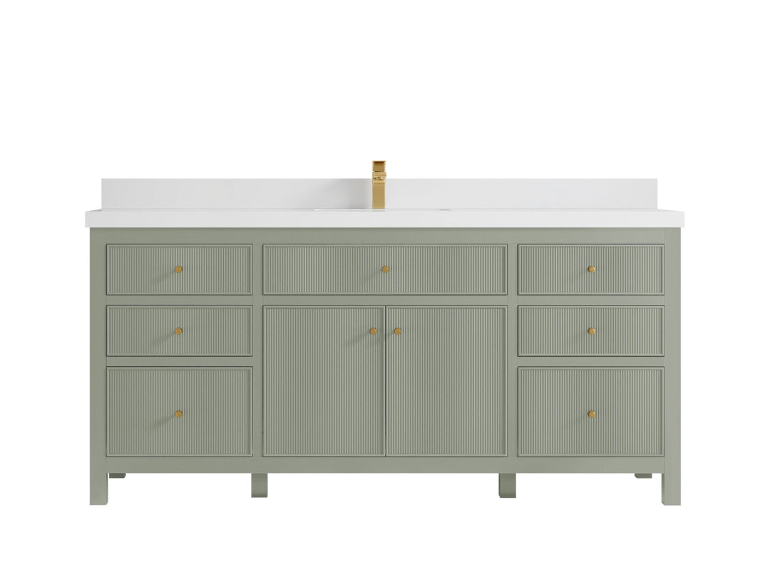 Sonoma 72 in W x 22 in D Free Standing Reeded Single Sink Bathroom Vanity - Willow Bath and Vanity