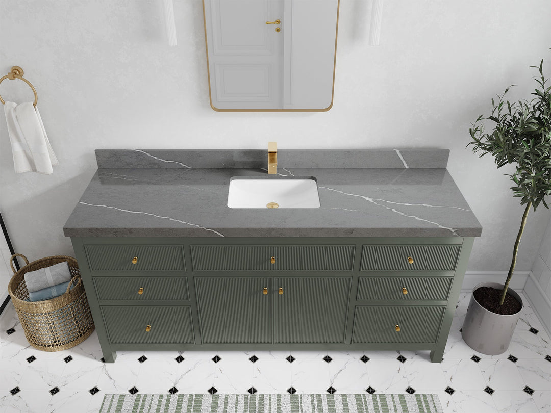 Sonoma 72 in W x 22 in D Free Standing Reeded Single Sink Bathroom Vanity - Willow Bath and Vanity