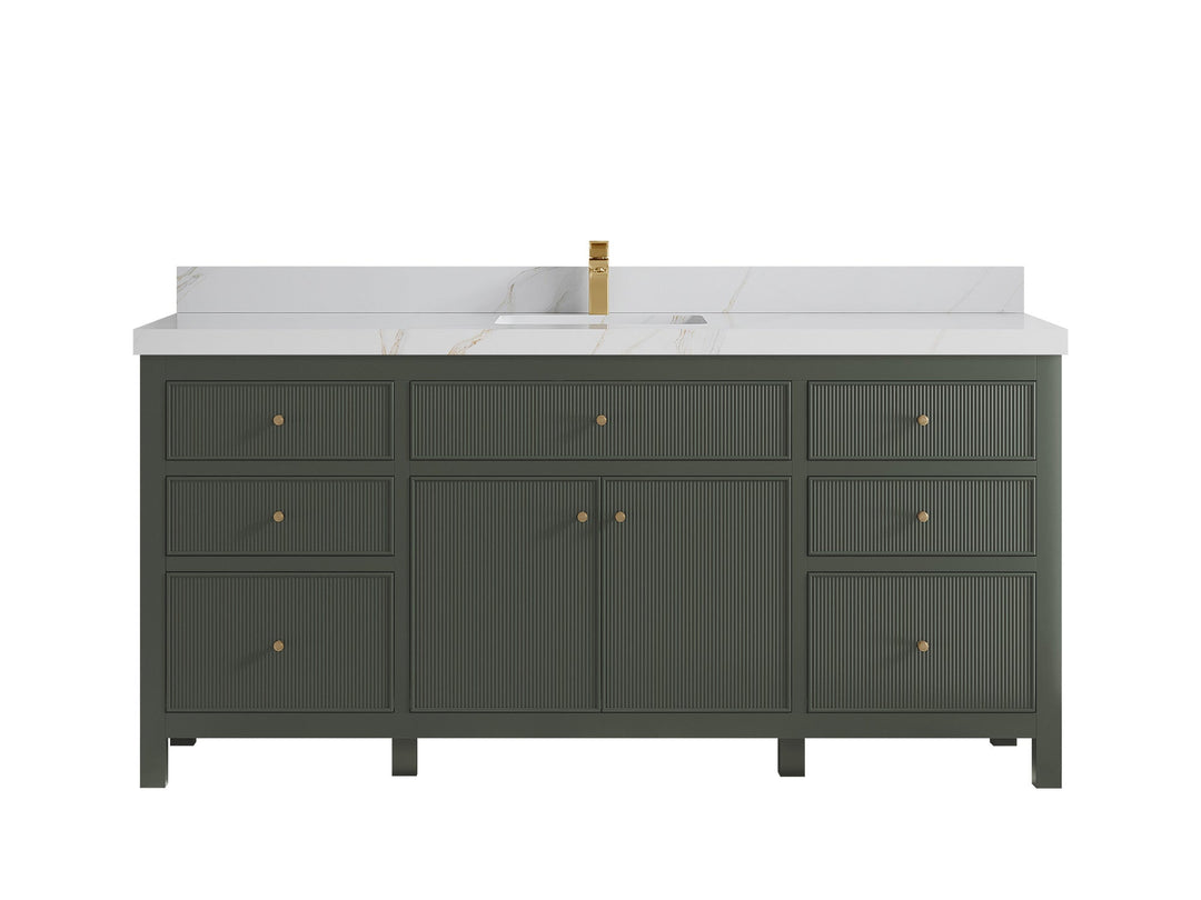 Sonoma 72 in W x 22 in D Free Standing Reeded Single Sink Bathroom Vanity - Willow Bath and Vanity