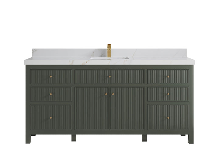 Sonoma 72 in W x 22 in D Free Standing Reeded Single Sink Bathroom Vanity - photo 13