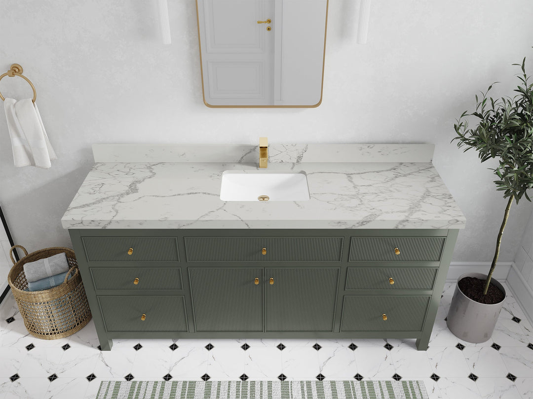 Sonoma 72 in W x 22 in D Free Standing Reeded Single Sink Bathroom Vanity - Willow Bath and Vanity