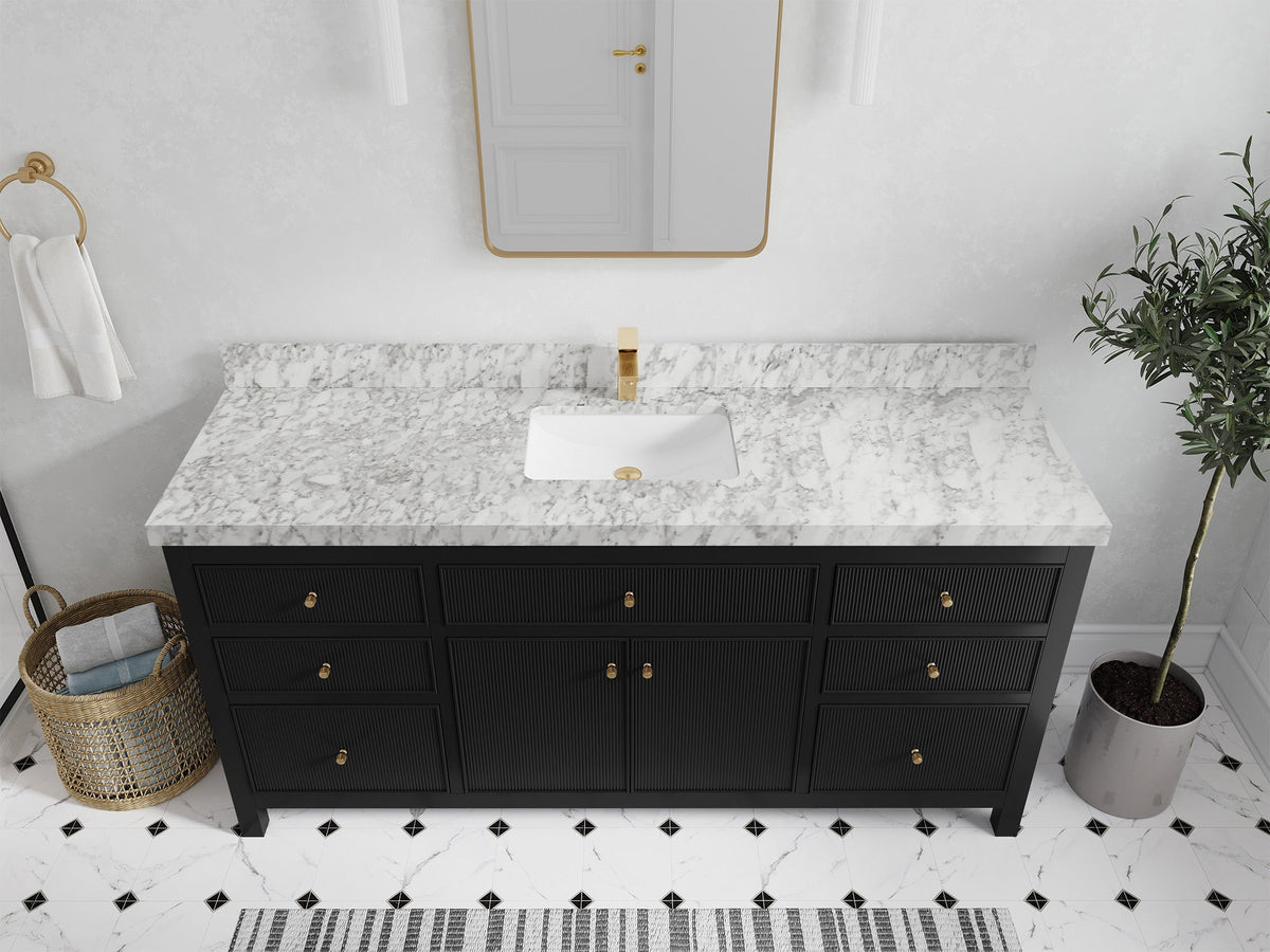 Sonoma 72 in W x 22 in D Free Standing Reeded Single Sink Bathroom Vanity - Willow Bath and Vanity