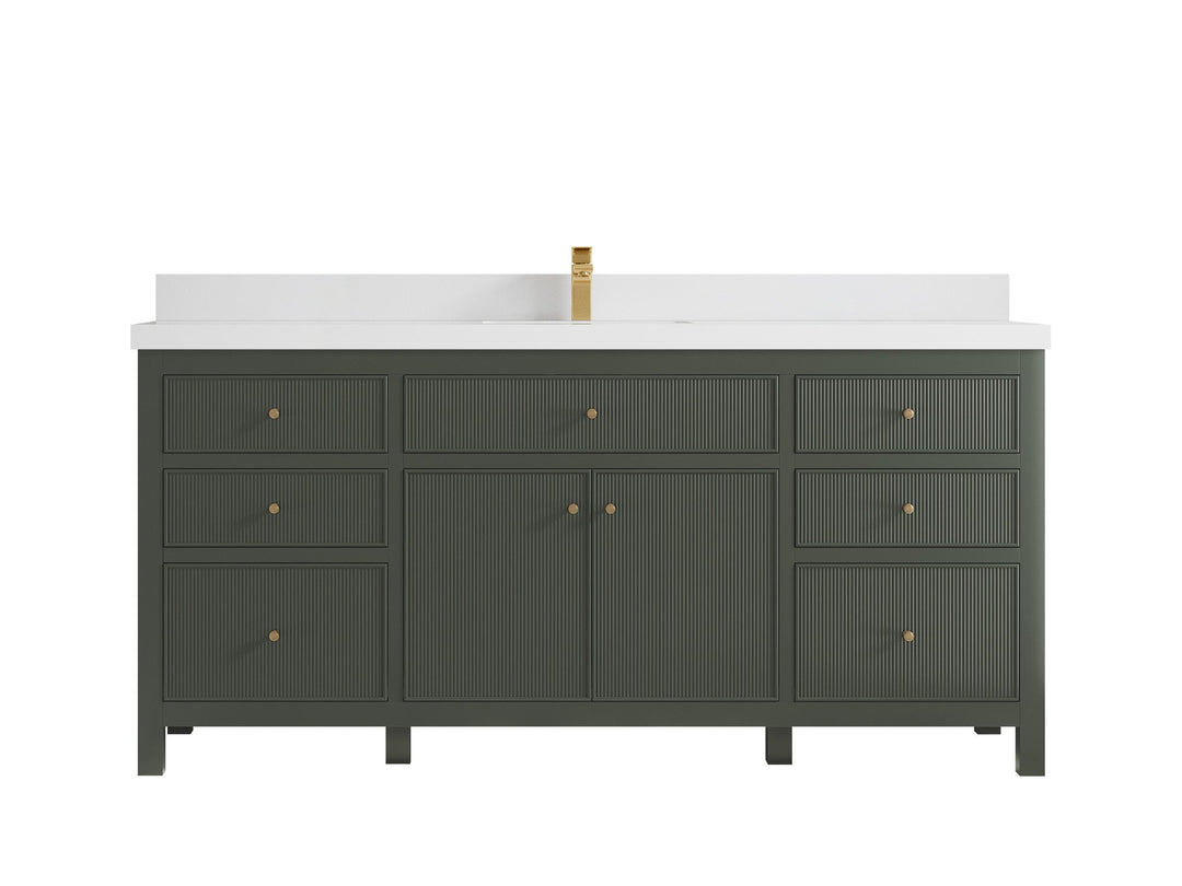 Sonoma 72 in W x 22 in D Free Standing Reeded Single Sink Bathroom Vanity - Willow Bath and Vanity