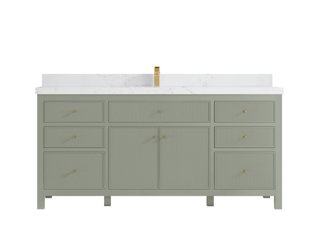 Sonoma 72 in W x 22 in D Free Standing Reeded Single Sink Bathroom Vanity - Willow Bath and Vanity