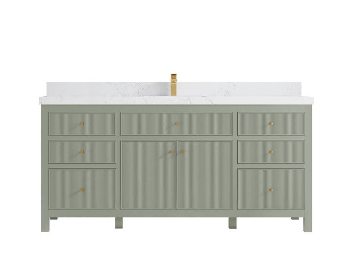 Sonoma 72 in W x 22 in D Free Standing Reeded Single Sink Bathroom Vanity - photo 30