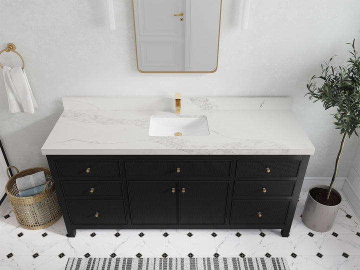 Sonoma 72 in W x 22 in D Free Standing Reeded Single Sink Bathroom Vanity - photo 18