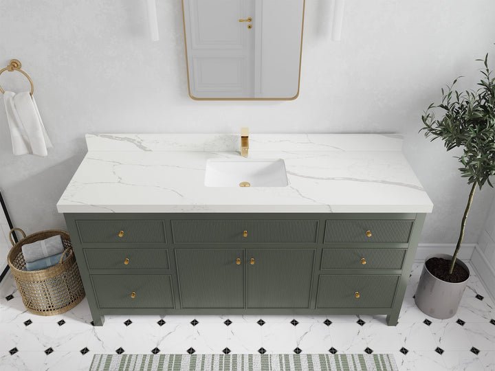 Sonoma 72 in W x 22 in D Free Standing Reeded Single Sink Bathroom Vanity - photo 26