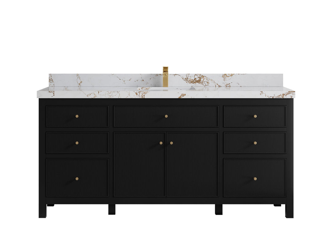 Sonoma 72 in W x 22 in D Free Standing Reeded Single Sink Bathroom Vanity - Willow Bath and Vanity