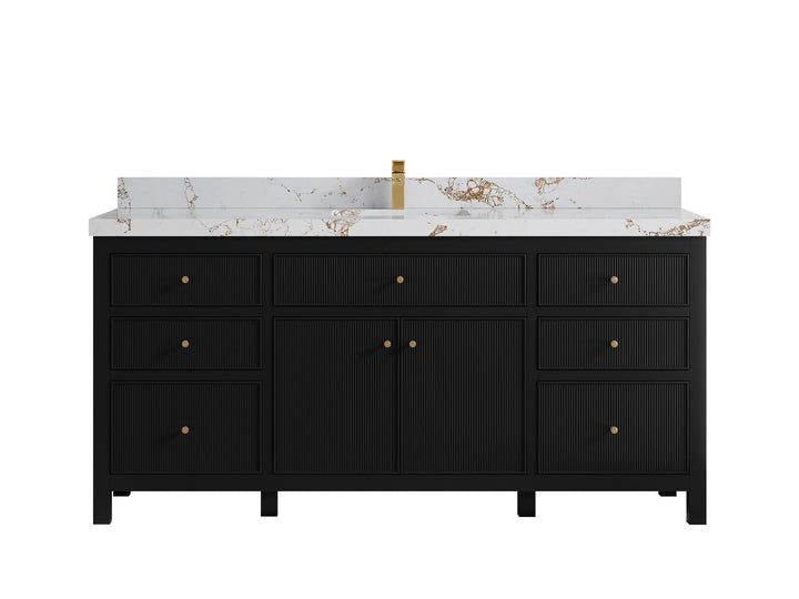 Sonoma 72 in W x 22 in D Free Standing Reeded Single Sink Bathroom Vanity - photo 35