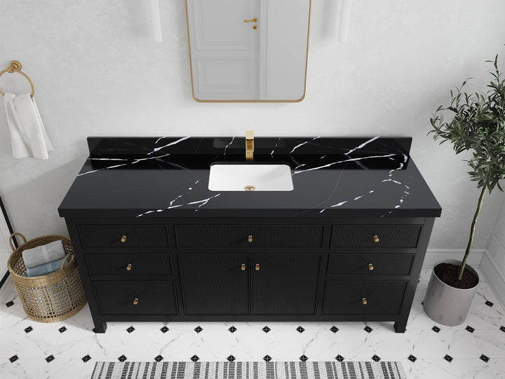 Sonoma 72 in W x 22 in D Free Standing Reeded Single Sink Bathroom Vanity - photo 12