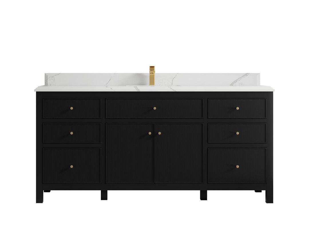 Sonoma 72 in W x 22 in D Free Standing Reeded Single Sink Bathroom Vanity - Willow Bath and Vanity