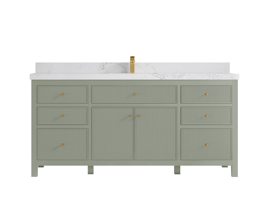 Sonoma 72 in W x 22 in D Free Standing Reeded Single Sink Bathroom Vanity - Willow Bath and Vanity