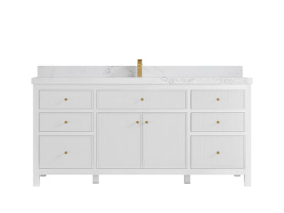 Sonoma 72 in W x 22 in D Free Standing Reeded Single Sink Bathroom Vanity - Willow Bath and Vanity