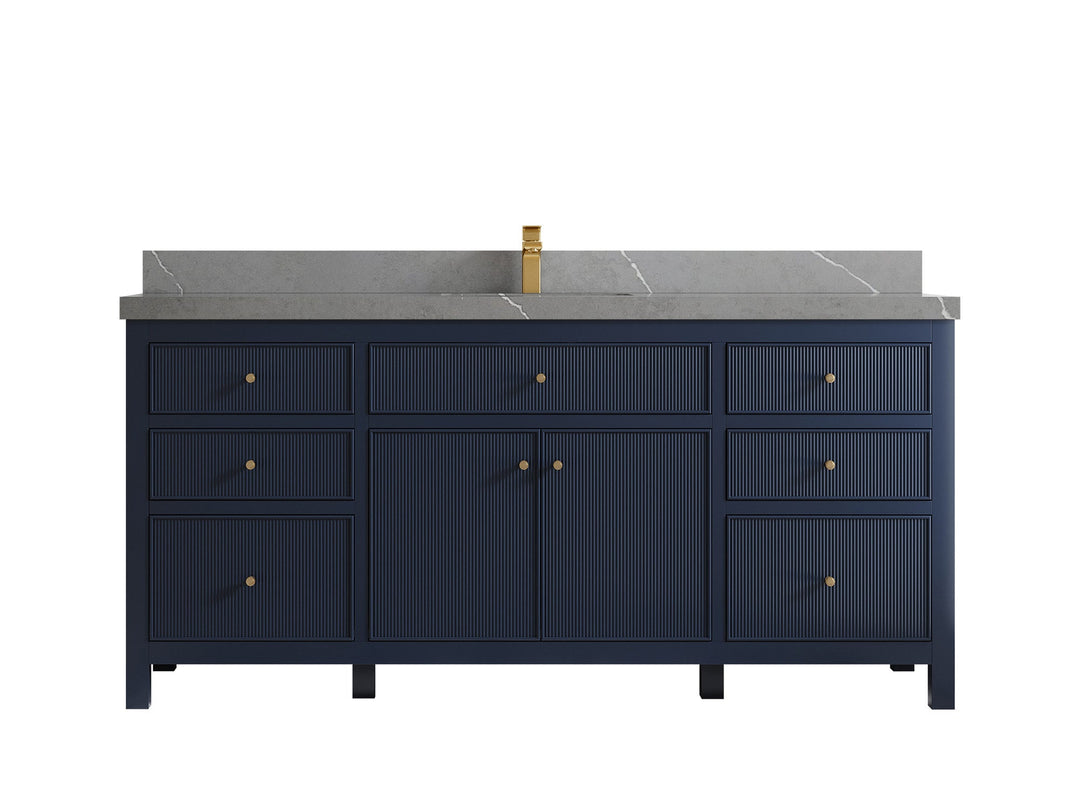 Sonoma 72 in W x 22 in D Free Standing Reeded Single Sink Bathroom Vanity - Willow Bath and Vanity