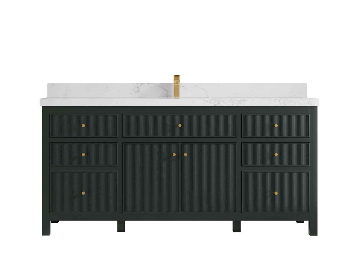 Sonoma 72 in W x 22 in D Free Standing Reeded Single Sink Bathroom Vanity - Willow Bath and Vanity