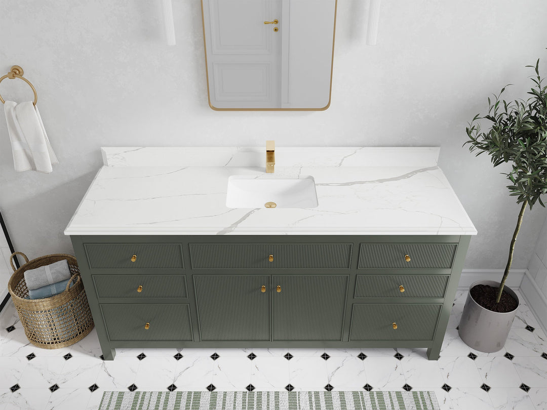 Sonoma 72 in W x 22 in D Free Standing Reeded Single Sink Bathroom Vanity - Willow Bath and Vanity