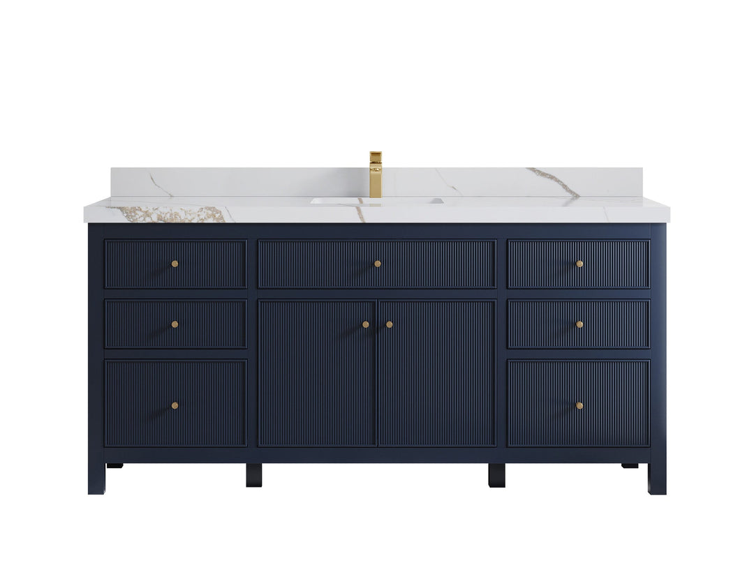 Sonoma 72 in W x 22 in D Free Standing Reeded Single Sink Bathroom Vanity - Willow Bath and Vanity
