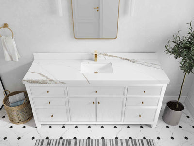 Sonoma 72 in W x 22 in D Free Standing Reeded Single Sink Bathroom Vanity - Willow Bath and Vanity