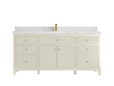 Sonoma 72 in W x 22 in D Free Standing Reeded Single Sink Bathroom Vanity - Willow Bath and Vanity