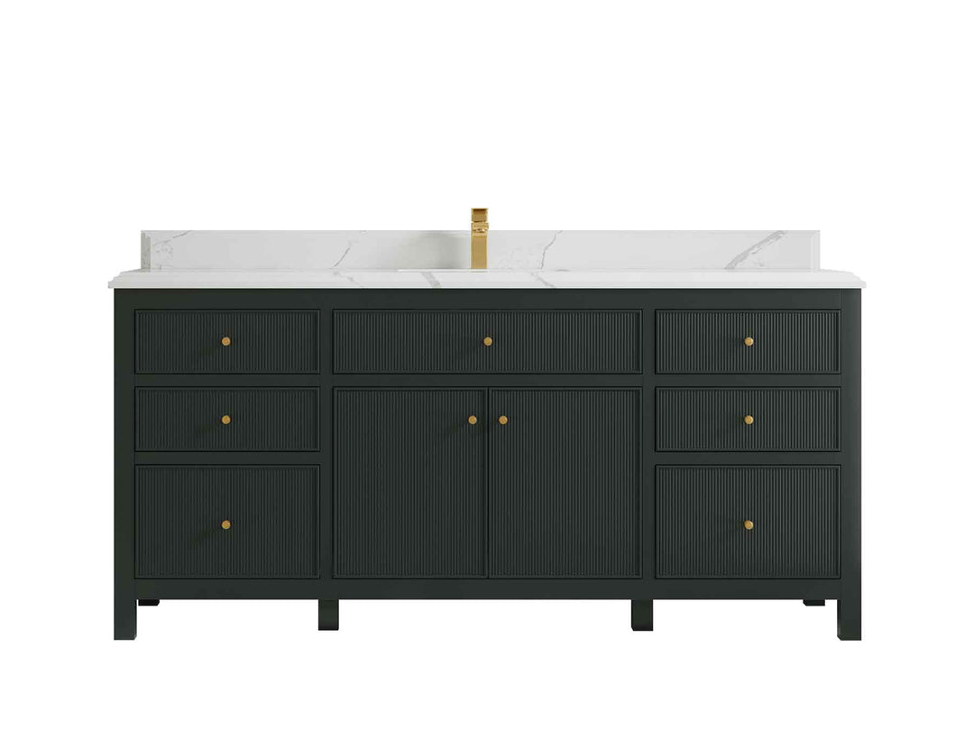 Sonoma 72 in W x 22 in D Free Standing Reeded Single Sink Bathroom Vanity - Willow Bath and Vanity