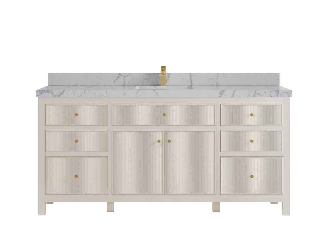 Sonoma 72 in W x 22 in D Free Standing Reeded Single Sink Bathroom Vanity - Willow Bath and Vanity