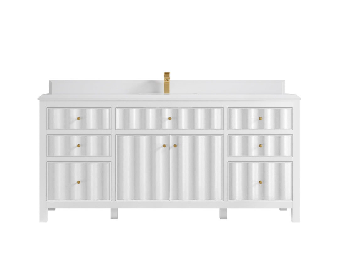 Sonoma 72 in W x 22 in D Free Standing Reeded Single Sink Bathroom Vanity - Willow Bath and Vanity
