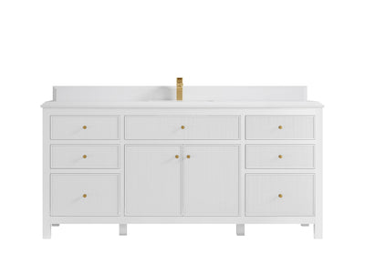 Sonoma 72 in W x 22 in D Free Standing Reeded Single Sink Bathroom Vanity - Willow Bath and Vanity