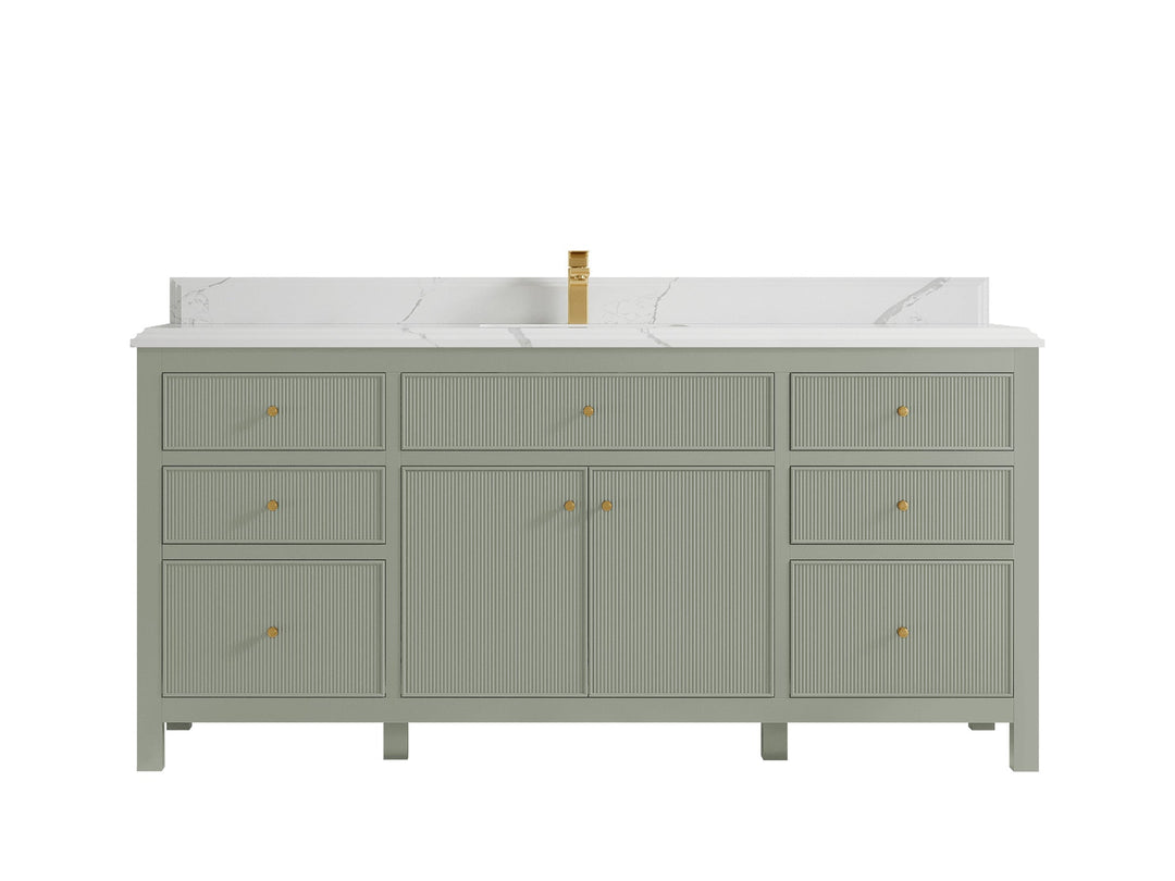 Sonoma 72 in W x 22 in D Free Standing Reeded Single Sink Bathroom Vanity - Willow Bath and Vanity