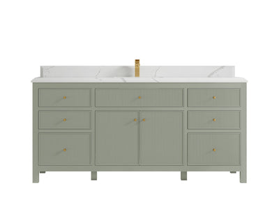 Sonoma 72 in W x 22 in D Free Standing Reeded Single Sink Bathroom Vanity - Willow Bath and Vanity