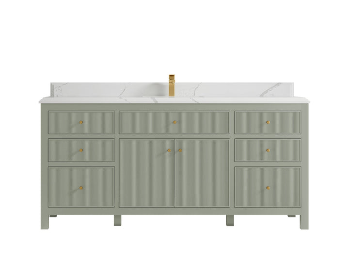 Sonoma 72 in W x 22 in D Free Standing Reeded Single Sink Bathroom Vanity - photo 24