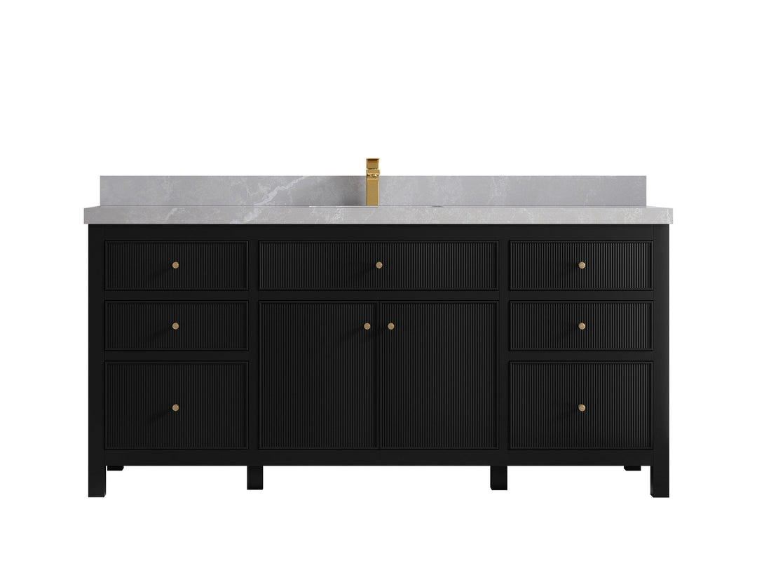 Sonoma 72 in W x 22 in D Free Standing Reeded Single Sink Bathroom Vanity - Willow Bath and Vanity