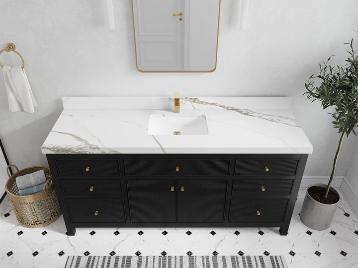 Sonoma 72 in W x 22 in D Free Standing Reeded Single Sink Bathroom Vanity - photo 14