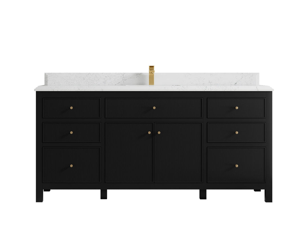 Sonoma 72 in W x 22 in D Free Standing Reeded Single Sink Bathroom Vanity - Willow Bath and Vanity