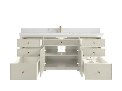 Sonoma 72 in W x 22 in D Free Standing Reeded Single Sink Bathroom Vanity - Willow Bath and Vanity