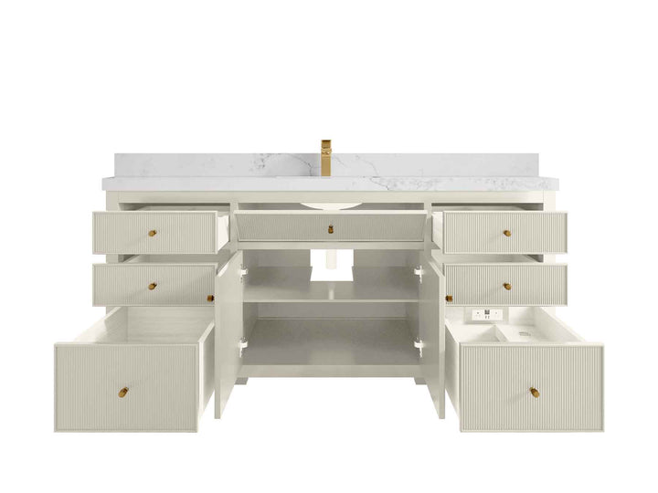 Sonoma 72 in W x 22 in D Free Standing Reeded Single Sink Bathroom Vanity - photo 2