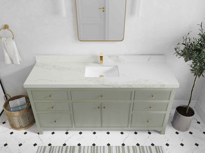 Sonoma 72 in W x 22 in D Free Standing Reeded Single Sink Bathroom Vanity - Willow Bath and Vanity