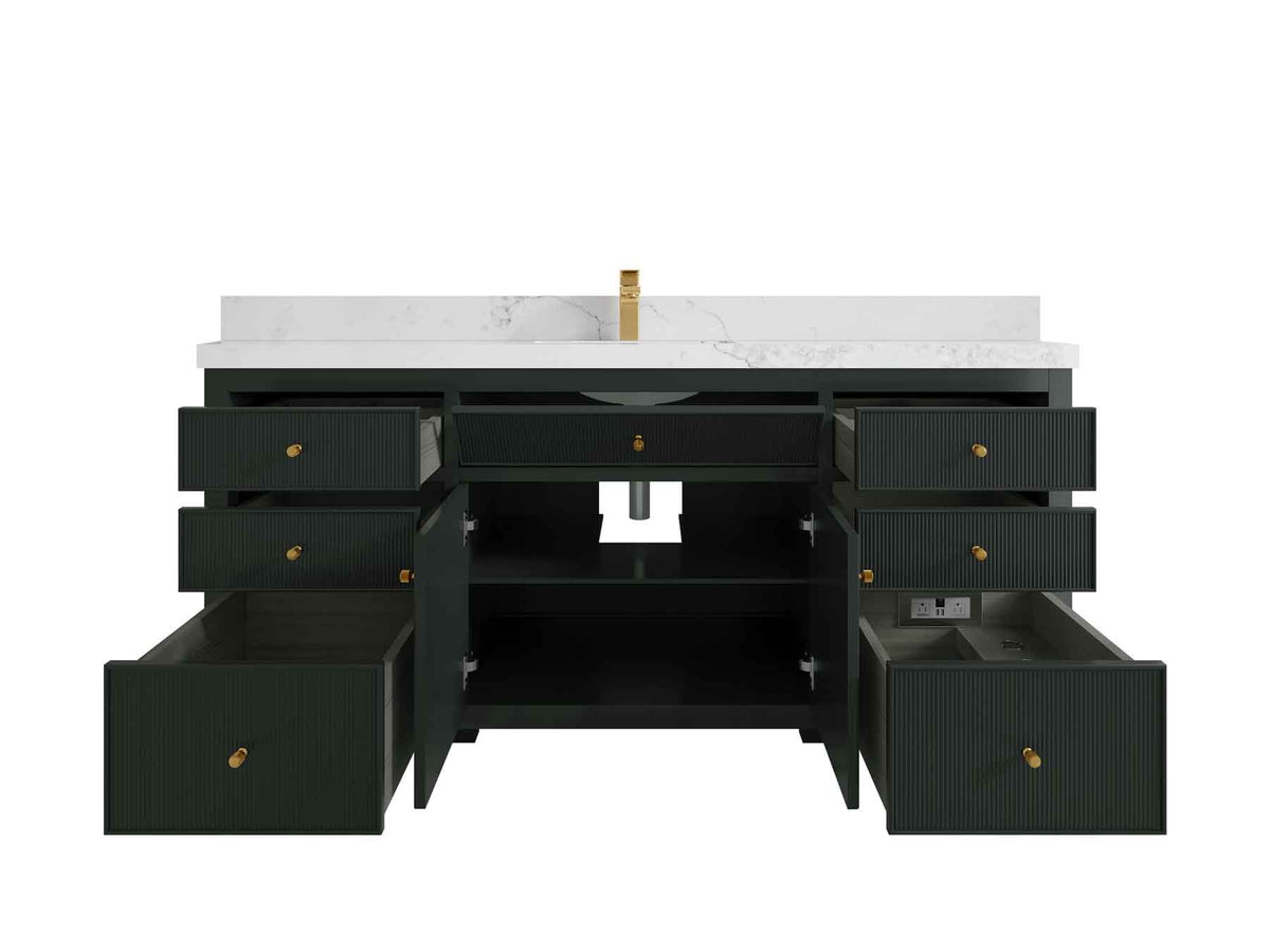 Sonoma 72 in W x 22 in D Free Standing Reeded Single Sink Bathroom Vanity - Willow Bath and Vanity