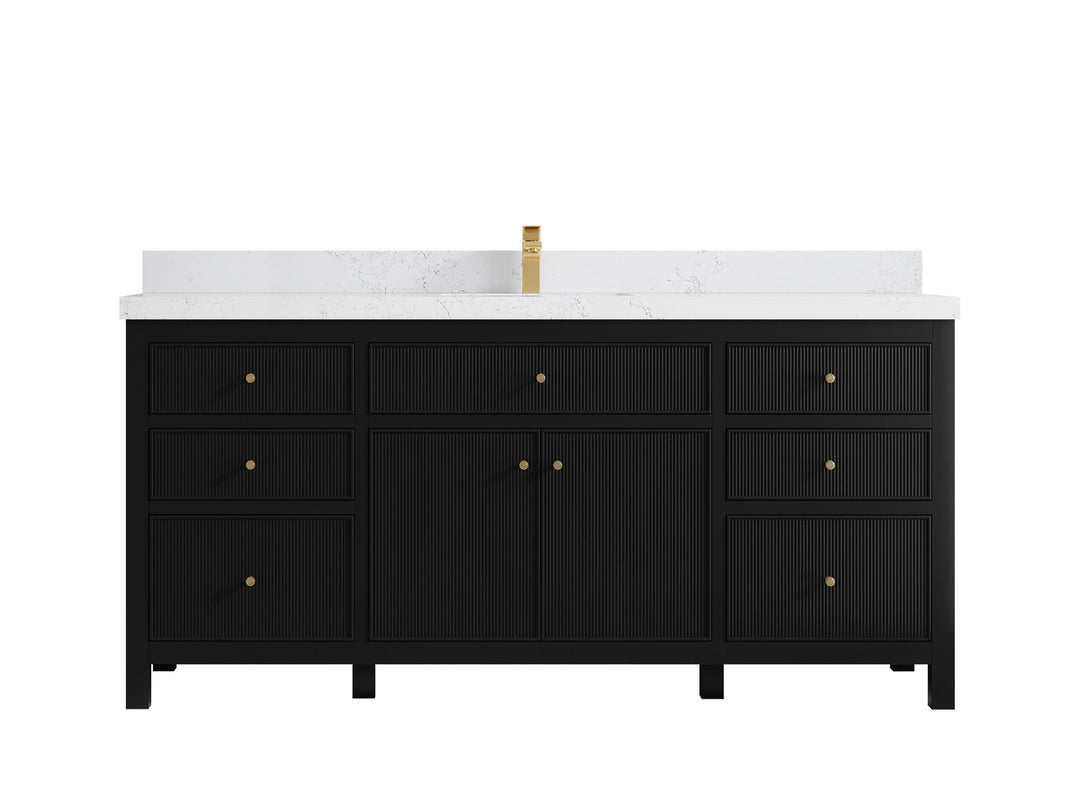 Sonoma 72 in W x 22 in D Free Standing Reeded Single Sink Bathroom Vanity - Willow Bath and Vanity