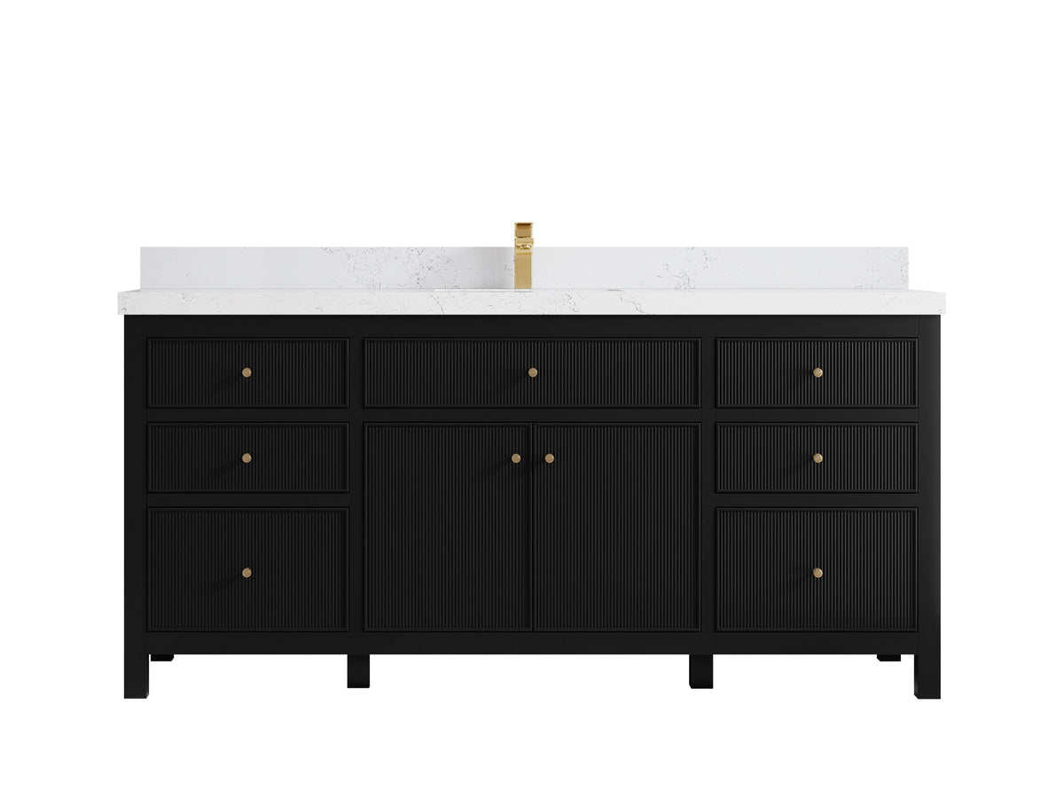 Sonoma 72 in W x 22 in D Free Standing Reeded Single Sink Bathroom Vanity - Willow Bath and Vanity