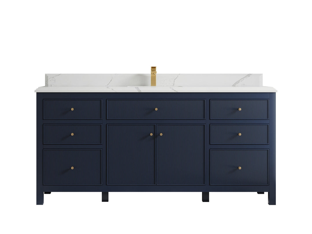 Sonoma 72 in W x 22 in D Free Standing Reeded Single Sink Bathroom Vanity - Willow Bath and Vanity
