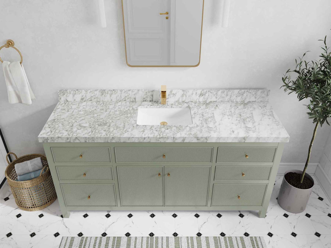 Sonoma 72 in W x 22 in D Free Standing Reeded Single Sink Bathroom Vanity - Willow Bath and Vanity
