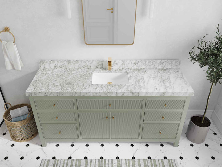 Sonoma 72 in W x 22 in D Free Standing Reeded Single Sink Bathroom Vanity - photo 9
